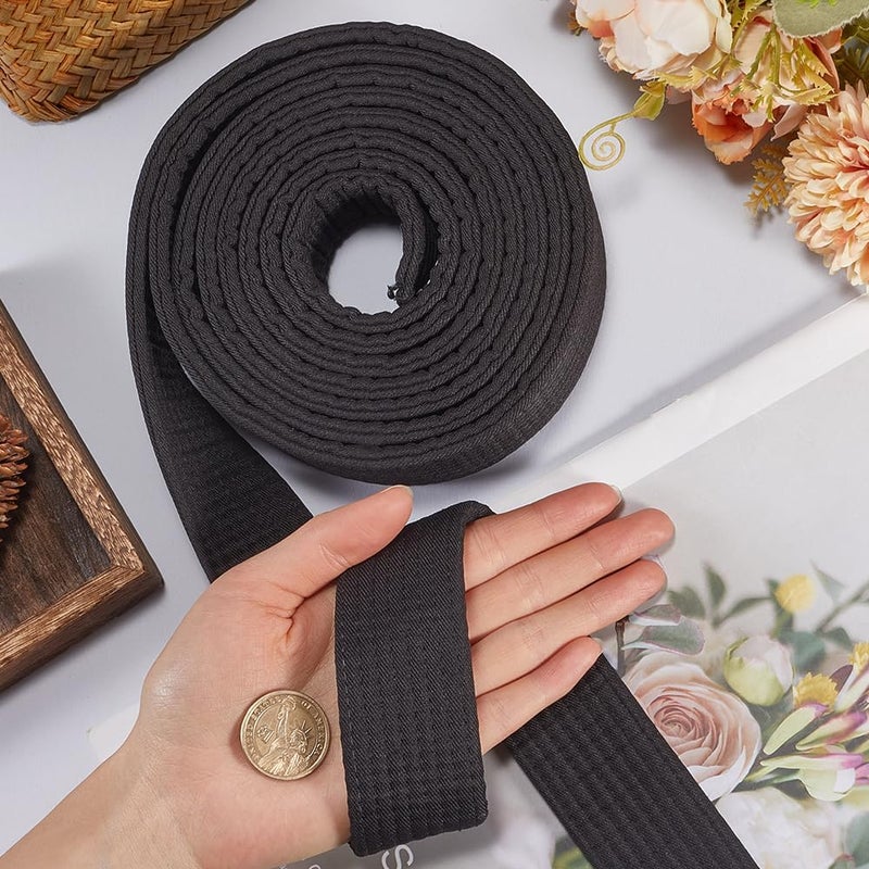 CREATCABIN Black Jiu Jitsu Belt Polyester Martial Arts Belt Judo Jiu-Jitsu TKD Aikido Uniform Ranking Belt Long Soft Universal Fit Belts Taekwondo for Men Women Sports Training Equipment 9.2ft - Image 3